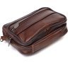 Чоловіча горизонтальна сумка маленького розміру з натуральної коричневої шкіри Vintage (2421486) - 3