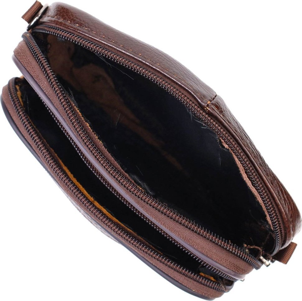 Чоловіча горизонтальна сумка маленького розміру з натуральної коричневої шкіри Vintage (2421486)