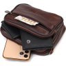 Мужская горизонтальная сумка маленького размера из натуральной коричневой кожи Vintage (2421486) - 5