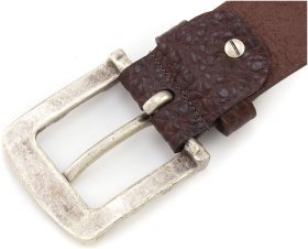 Модный итальянский ремень из кожи буйвола Gherardini 40681-GH.BRW.BUFF