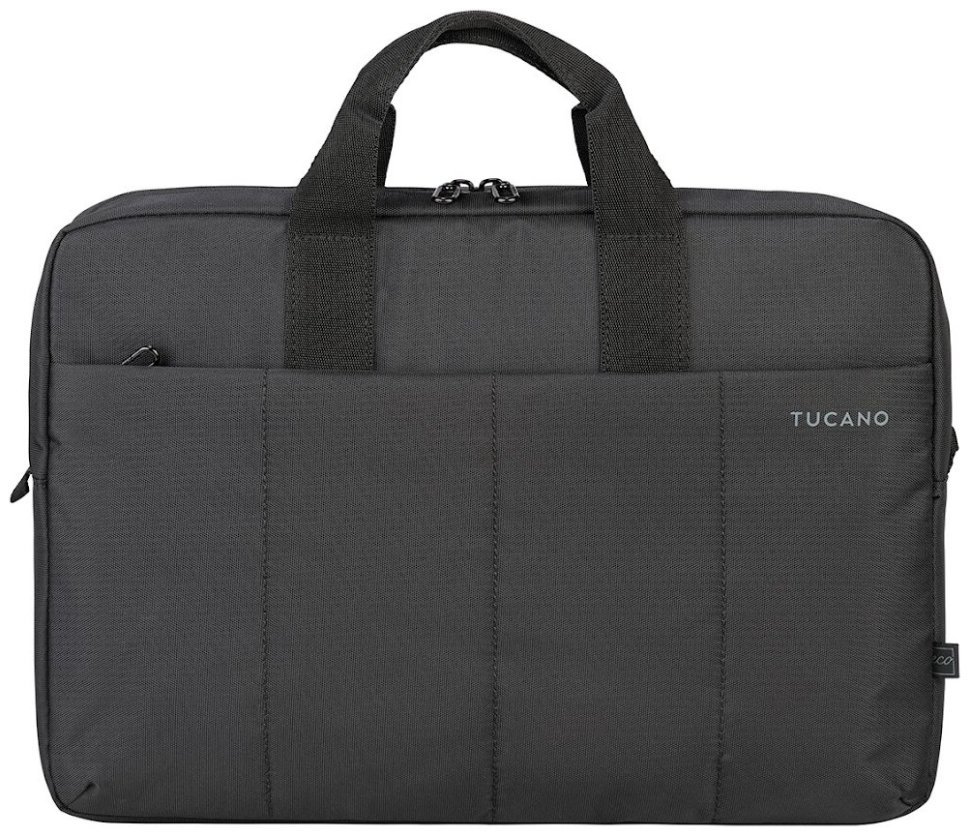 Стильная сумка для ноутбука до 15" из текстиля черного цвета Tucano Zona с ручками 103620 фото №2 Стильная сумка для ноутбука до 15" из текстиля черного цвета Tucano Zona с ручками 103620 modnotak фото №2