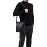 Классическая черная кожаная мужская сумка через плечо Tiding Bag (15906) - 2