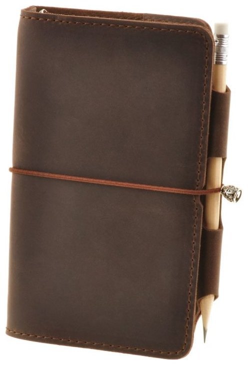 Блокнот (Софт-бук) в винтажном стиле с обложкой из натуральной кожи темно-коричневого цвета BlankNote (13720)