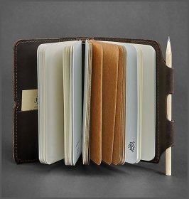 Блокнот (Софт-бук) в винтажном стиле с обложкой из натуральной кожи темно-коричневого цвета BlankNote (13720)