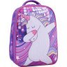 Фіолетовий шкільний рюкзак для дівчаток з текстилю з однорогом Bagland (53820) - 1