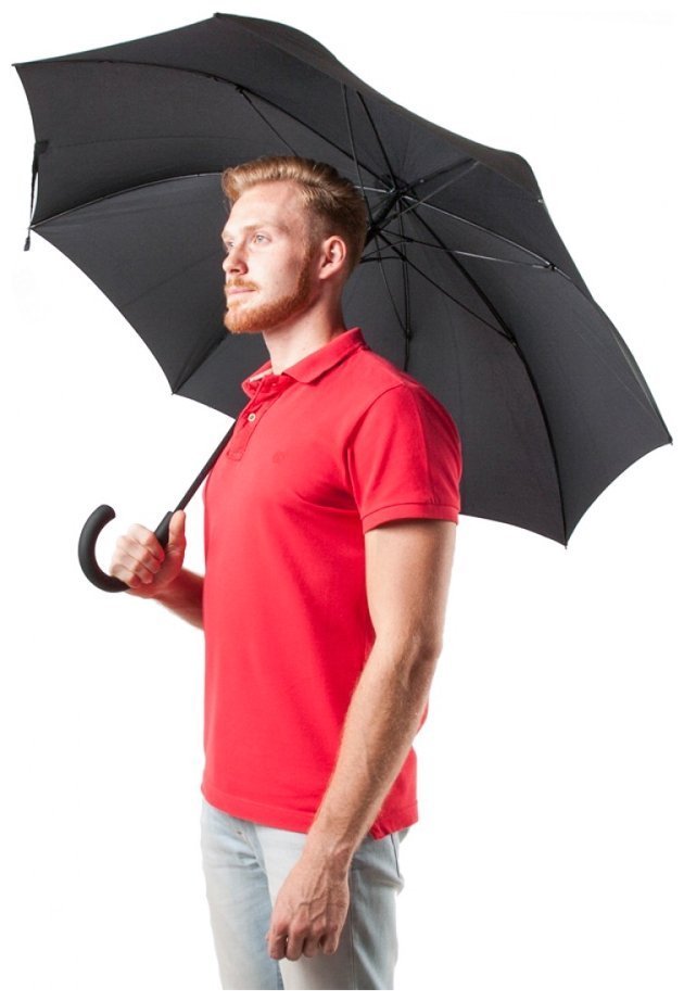 Зонт-трость мужской Fulton Knightsbridge-1 G828 Black (полуавтомат, однотонный черный) 93820 modnotak фото №12