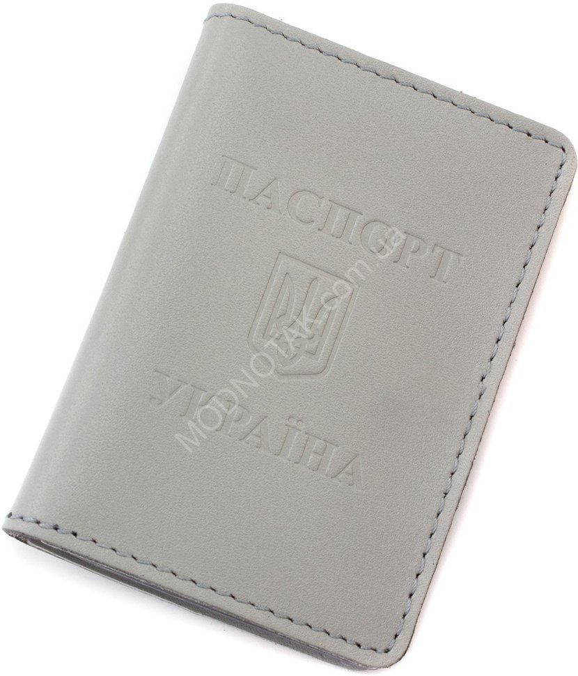 Світло-сіра обкладинка для ID-паспорта з натуральної шкіри ST Leather (16894)