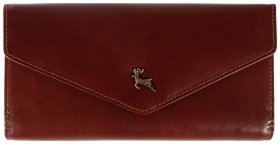 Женский кошелек из натуральной гладкой кожи на кнопке Ashwood V63 94020 коричневого цвета