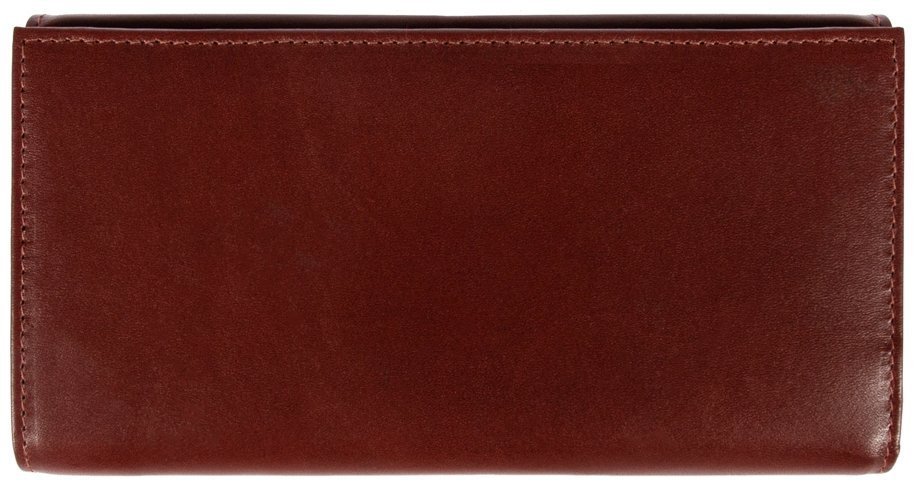 Женский кошелек из натуральной гладкой кожи на кнопке Ashwood V63 94020 коричневого цвета modnotak фото №2