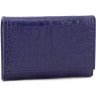 Яскравий гаманець синього кольору з натуральної шкіри на кнопаке Tony Bellucci (10763) - 1