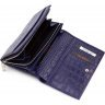 Яскравий гаманець синього кольору з натуральної шкіри на кнопаке Tony Bellucci (10763) - 6