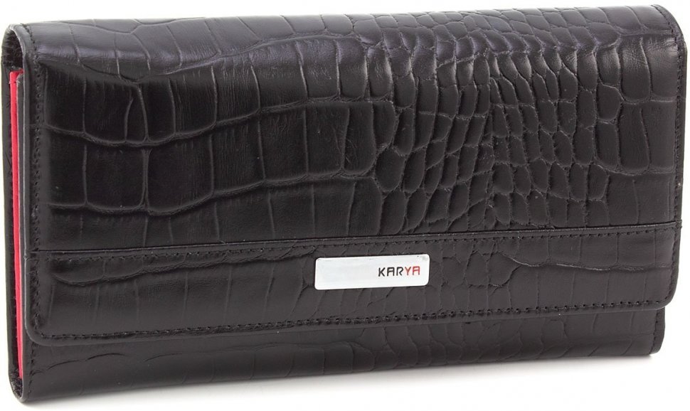 Класичний гаманець з високоякісної шкіри з тисненням KARYA (1060-53)