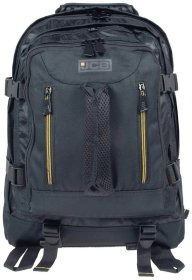 Вместительный мужской рюкзак из прочного полиэстера JCB BP18 черный с желтым акцентом 94520