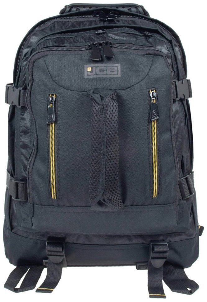 Вместительный мужской рюкзак из прочного полиэстера JCB BP18 черный с желтым акцентом 94520 modnotak фото №1