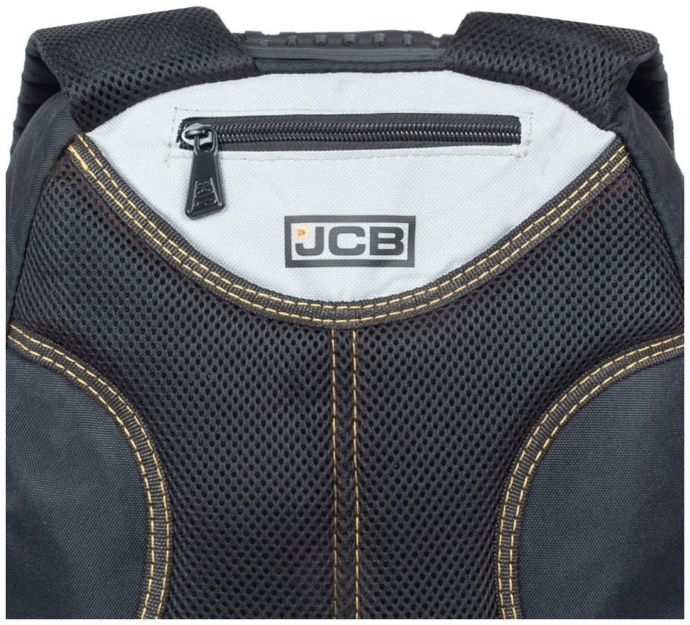 Вместительный мужской рюкзак из прочного полиэстера JCB BP18 черный с желтым акцентом 94520 modnotak фото №10