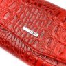 Червоний жіночий гаманець із фактурної шкіри під крокодила з клапаном KARYA (2421106) - 3