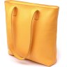 Крупная женская сумка-шоппер из натуральной кожи желтого цвета Shvigel (16358) - 1