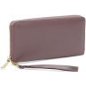 Темно-пудровий жіночий шкіряний гаманець на блискавці Borsa Leather 65320 - 1