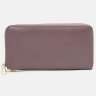 Темно-пудровий жіночий шкіряний гаманець на блискавці Borsa Leather 65320 - 2