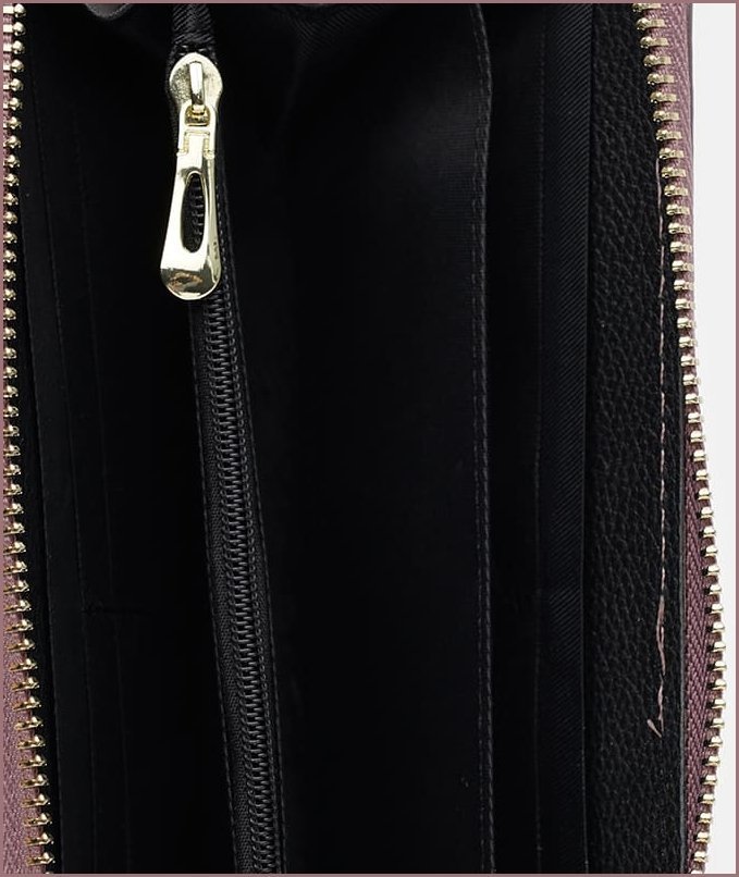 Темно-пудровий жіночий шкіряний гаманець на блискавці Borsa Leather 65320