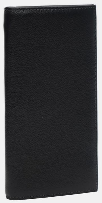 Длинный мужской кожаный купюрник черного цвета на магнитах Ricco Grande 65420
