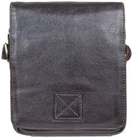 Кожаная мужская сумка через плечо с клапаном на магните Ashwood Jerry коричневого цвета 95420