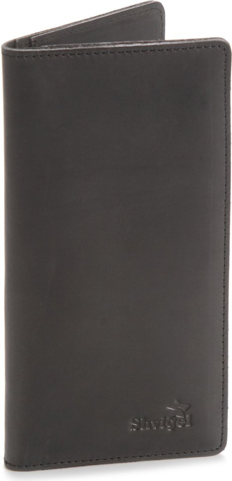 Черный матовый купюрник из натуральной кожи без фиксации SHVIGEL (2413794)