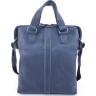 Стильная деловая мужская сумка из винтажной кожи синего цвета VATTO (11762) - 1