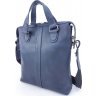 Стильная деловая мужская сумка из винтажной кожи синего цвета VATTO (11762) - 3