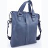 Стильная деловая мужская сумка из винтажной кожи синего цвета VATTO (11762) - 4