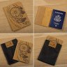 Кожаная обложка на паспорт в цвете кэмел с рисунком SHVIGEL (2415303) - 5