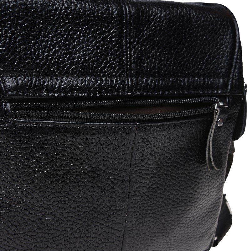 Небольшая мужская сумка-планшет из натуральной кожи черного цвета Keizer (19266)
