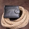 Стильний чорний чоловічий гаманець із натуральної шкіри з тисненням Vintage (2420234) - 6