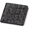 Солідне чоловіче портмоне з натуральної крокодилячої шкіри чорного кольору CROCODILE LEATHER (024-18045) - 1