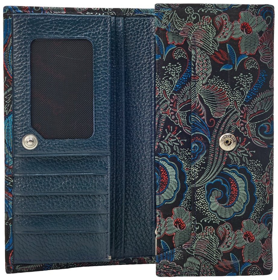 Жіночий гаманець з натуральної шкіри з візерунком квітів Desisan 107120 різнокольоровий modnotak фото №3