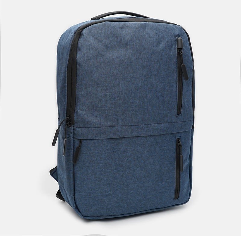Синій чоловічий рюкзак з текстилю з сумкою і гаманцем в комплекті Monsen (22152)
