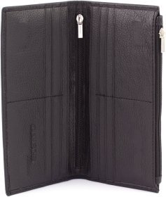 Жіночий купюрник із натуральної шкіри чорного кольору на магнітах ST Leather 1767420