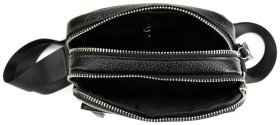 Компактная мужская наплечная сумка из натуральной кожи на две молнии Tiding Bag 77520