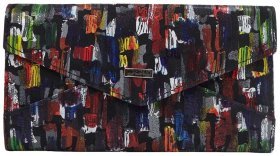 Різнокольоровий жіночий гаманець із натуральної шкіри Desisan 107820 на кнопці