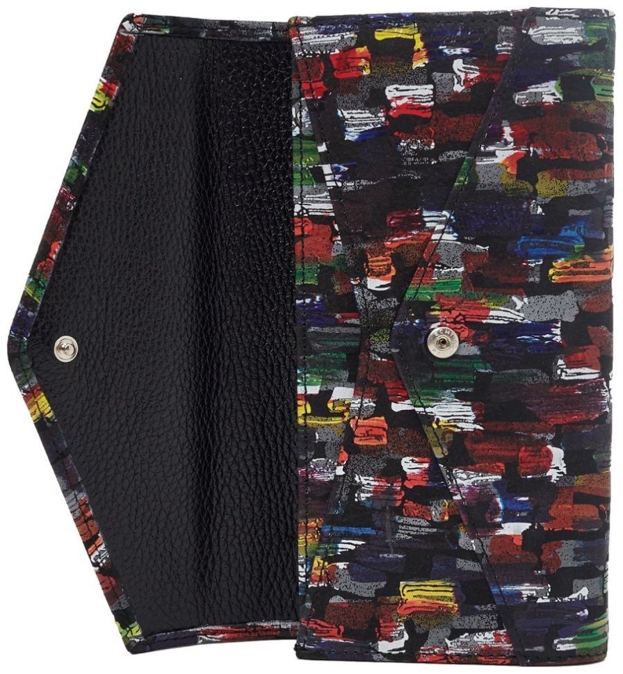 Разноцветный женский кошелек из натуральной кожи Desisan 107820 на кнопке modnotak фото №3