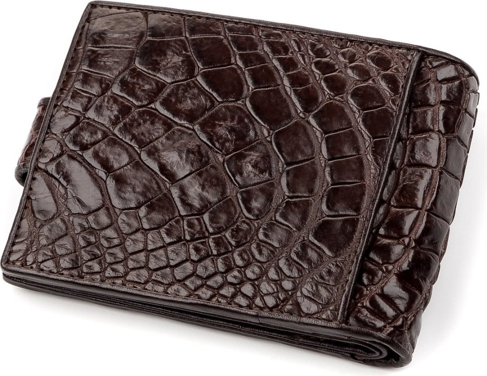 Тонкий кошелек из натуральной кожи крокодила коричневого цвета CROCODILE LEATHER (024-18210) фото №2 Тонкий кошелек из натуральной кожи крокодила коричневого цвета CROCODILE LEATHER (024-18210) modnotak фото №2