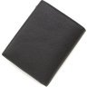 Мужское портмоне из мелко-зернистой натуральной кожи черного цвета KARYA (21899) - 4