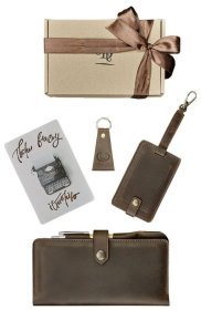 Набір шкіряних аксесуарів коричневого кольору для мандрівника BlankNote 78520