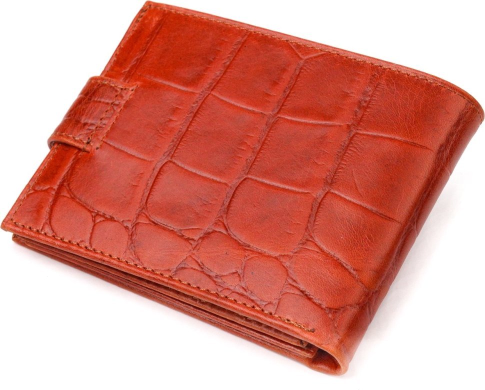 Світло-коричневий чоловічий гаманець із натуральної шкіри під крокодила CANPELLINI (2421510)
