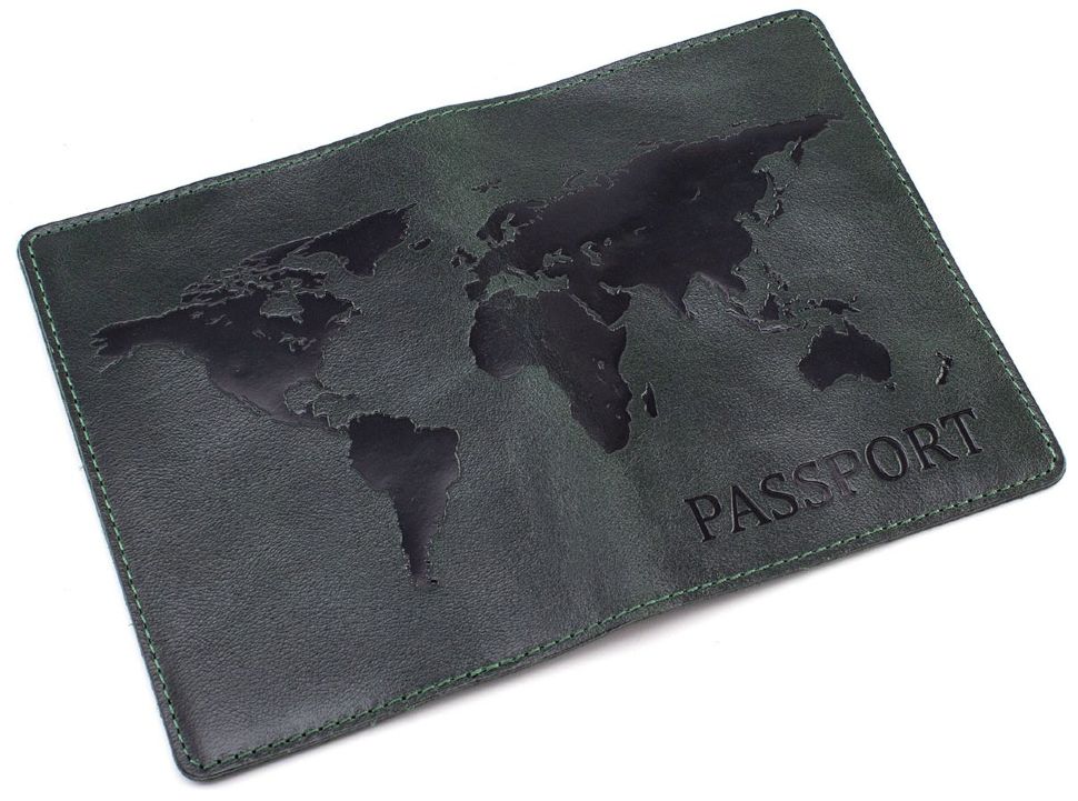 Красивая обложка для паспорта темно-зеленого цвета ST Leather (16723)