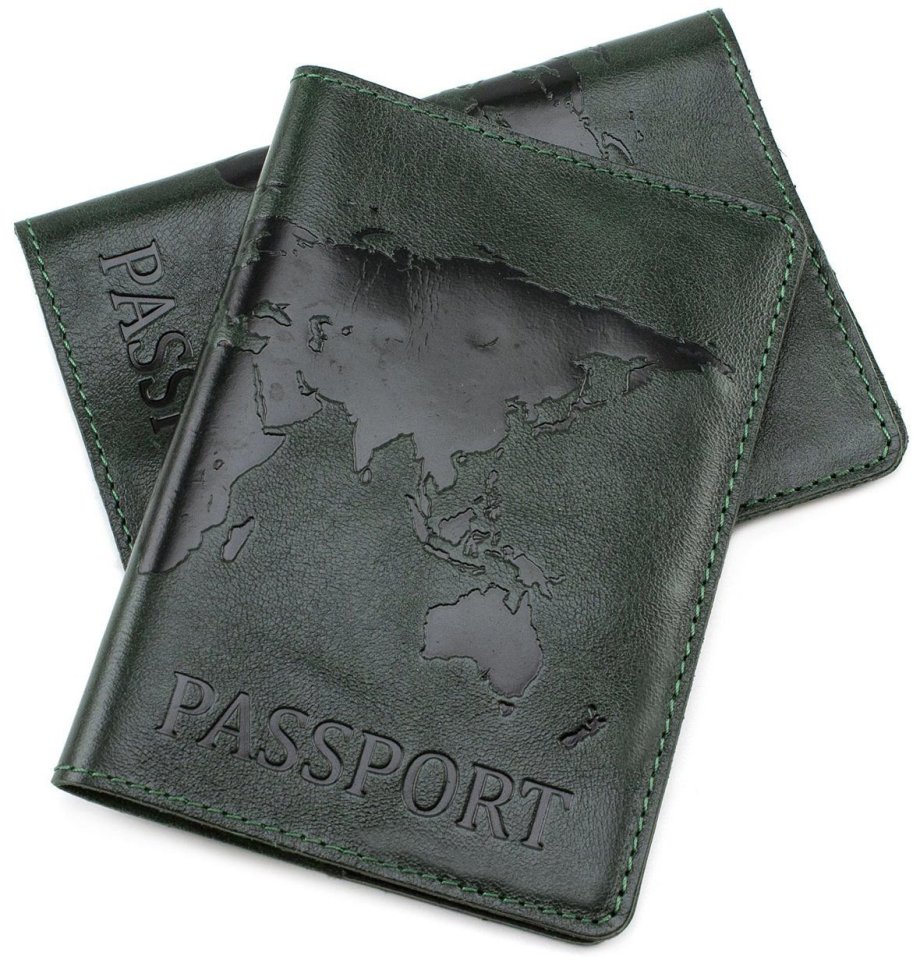 Красива обкладинка для паспорта темно-зеленого кольору ST Leather (16723)