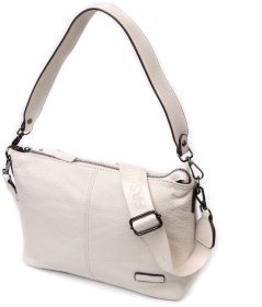 Кожаная женская сумка с двумя съемными ремнями Vintage 2422377 Белая