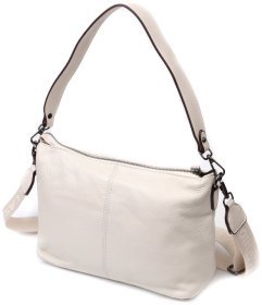 Кожаная женская сумка с двумя съемными ремнями Vintage 2422377 Белая