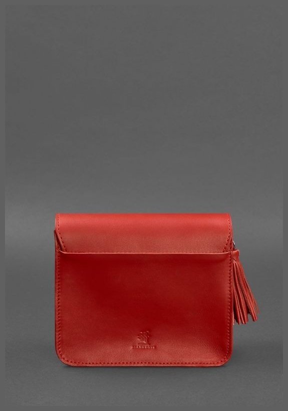 Шкіряна жіноча бохо-сумка червоного кольору BlankNote Лілу 78920