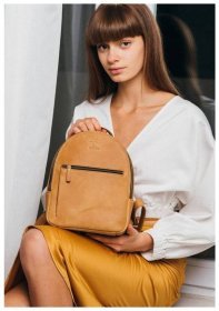 Желтый женский рюкзак-сумка из винтажной кожи BlankNote Groove S 79020